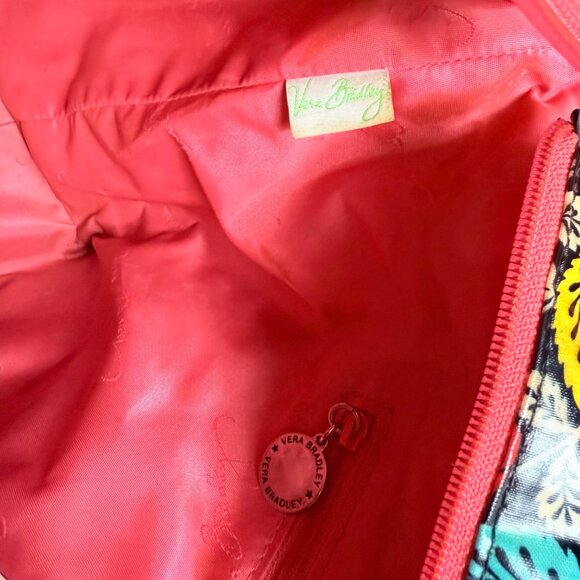 Vera Bradley Frill Vinyl Tote Bag Happy Snails Waterproof Colorful Purse Zip - Picture 9 of 16